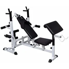 vidaXL Multifunktions-Trainingsbank weiß/schwarz