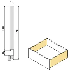 Emuca Vertex 3d Äußere Schublade 40kg 450x178 Mm - White Painted - One Size