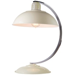 Schreibtischlampe Beistelllampe Tischleuchte Stahl Weiß H 46 cm Nachttischlampe
