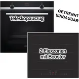 Siemens Herdset Siemens Backofen ecoClean + PKM Flächeninduktionskochfeld Kindersicherung autark 60cm