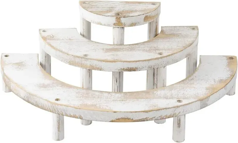 MyGift Holz-Displayständer, 3-stufiger Organizer für Parfüm und Kölnischwasser, Cupcake-Ständer für Desserts, Gewürzregal-Organizer, Ausstellungsregal für Figuren, Parfüm, Make-up, Sammlungen, 3-teiliges Set