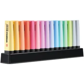 Stabilo Boss Original Pastel Tischset sortiert, 15er-Set, Etui (7015-02-5)
