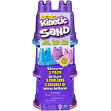 Kinetic Sand Schimmer Sand 3er Pack 340 g - 3 Farben Glitzersand aus Schweden in Burgenförmchen für kreatives, sauberes Indoor Sandspiel, für Kinder ab 3 Jahren