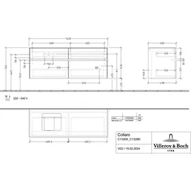 Villeroy & Boch Collaro Waschtischunterschrank 4 Auszüge, C13200DH,