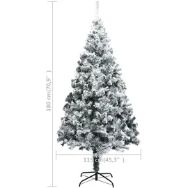 vidaXL Künstlicher Weihnachtsbaum Beschneit Grün 180 cm PVC