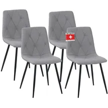Albatros International Esszimmerstuhl Dora Stoff grau 4er Set