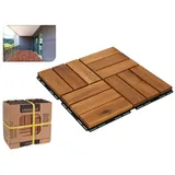 BURI Holzfliesen Akazienholz-Fliesen 11x Holzfliese Klickfliese geölt mit Stecksystem, 11 St. braun