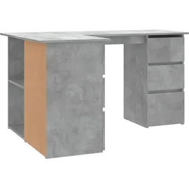 vidaXL Eckschreibtisch Betongrau