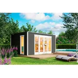 Lasita Maja Palermo 2 4,44 x 3 m grau/schwarz Doppeltür