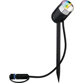 Paulmann Plug & Shine Starterset Smart Home smik Gateway + LED Gartenstrahler Pike Basisset RGBW 1 St. Schwarz/Silber