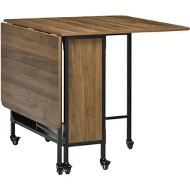 Homcom Esstisch Mobiler Klapptisch mit Offenem Regal Esszimmertisch Küchentisch für Kleine Räume, Küche, Esszimmer 130 x 80 x 74 cm Braun