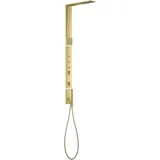 Hansgrohe AXOR ShowerComposition Duschpaneel, mit Thermostat, Kopfbrause 110/220, Schulterbrause, - brushed brass