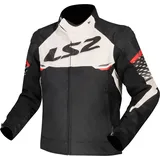 LS2 Apex wasserdichte Motorrad Textiljacke, schwarz-weiss-rot, Größe S