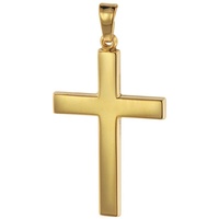 trendor Kreuzanhänger Kreuz- Gold 750 (18 Karat) 28 mm goldfarben