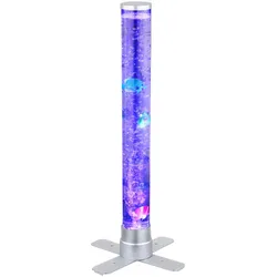 Wassersäule Farbwechsel Sprudelsäule Wohnzimmer, Dekoration Säle, LED RGB inkl. 3 Fische und 2 Kugeln LxBxH 24,6x24,6x61,1cm