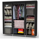 Intirilife Eckschrank 150 x 175 x 45 cm Schwarz
