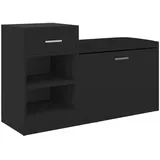 vidaXL Schuhbank Schwarz 94,5x31x57 cm Holzwerkstoff