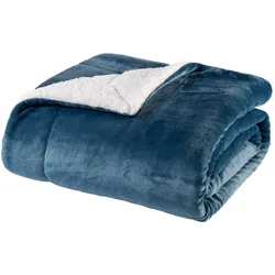 WOHNWOHL® Flauschige Sherpa Kuscheldecke • Mikrofaser Wohndecke • Fleecedecke als Sofaüberwurf • Sofadecke/Tagesdecke/Wohnzimmerdecke • Teddyfleece Decke für Bett und Sofa