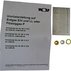 Wolf Umrüstsatz Flüssiggas - Erdgas E/LL 8611275 und Erdgas E - LL, für CGB-(K)-35