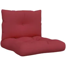 vidaXL Palettenkissen 120 x 80 x 10 cm weinrot 2-tlg.