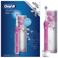 Oral-B Smart 4 4500 Elektrische Zahnbürste Oral B Cross Action, 3 Bürstenmodi, Bluetooth, 1 Bürstenkopf, Lithium-Akku, Geschenkidee, Design Special Edition, Rosa