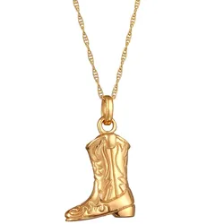 Elli Western Stiefel Anhänger Festival Look 925 Sterling Silber vergoldet Ketten   Damen 