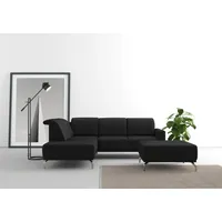 Ecksofa SIT & MORE "Bailando L-Form", schwarz, B:249cm H:84cm T:205cm, Sofas, wahlweise mit Kopfteilverstellung und Vorziehsitz, motorisch