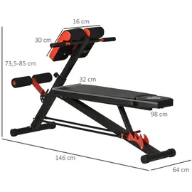 Homcom Multifunktionale Trainingsbank schwarz/rot