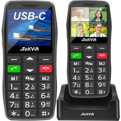 TOKVIA Seniorenhandy T102 GSM Handy m.großen Tasten Notruftaste ohne ertrag Seniorenhandy (64 GB Speicherplatz)