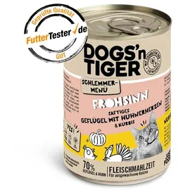 Dogs'n Tiger Schlemmermenü 6 x 400 g - Geflügel mit Huhn