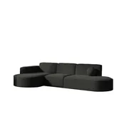 Fun Möbel Eckcouch Stoff 2-Sitzer Grau