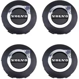 WANGAIDCE 4 Stück Nabendeckel für Volvo 65mm, Radnabenkappen Felgendeckel Felgenkappen Nabenkappen ABS Wheel Caps Radnabenabdeckung, Schwarz
