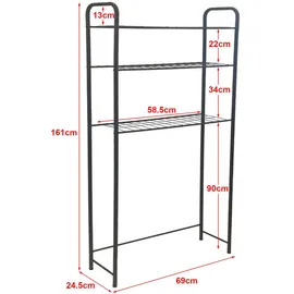 [en.casa] Badezimmerregal, Schwarz