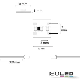 ISOLED LED CRI930 MiniAMP Flexband 12V, 6W, 3000K, 500cm, beids. 30cm Kabel mit male-Stecker