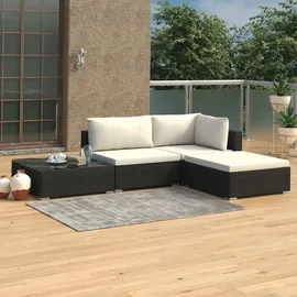 vidaXL Garten-Lounge-Set 4-tlg. schwarz/weiß 46778