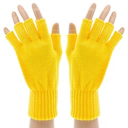 Strick-Handschuhe, gelb