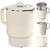 Faltbarer Wasserkocher, 1 Liter Silikon Wasserkocher Camping, Tragbarer Reisewasserkocher Klein Edelstahl Wasserkessel für Outdoor Camping Reise Wandern Survival