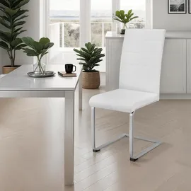 Tectake tectake® Schwingstühle Kunstleder 8er Setweiß