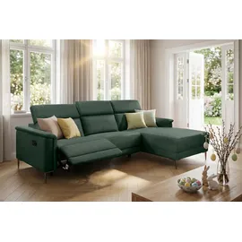 OTTO home Ecksofa LUND Struktur-Bezug 2-Sitzer Dunkelgrün