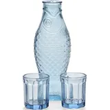 Serax Fish - Fish Karaffe mit 2 Gläsern, blau,
