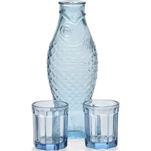 Serax Fish - Fish Karaffe mit 2 Gläsern, blau,