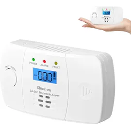 HEIMAN Kohlenmonoxid Melder mit LCD-Display Weiß