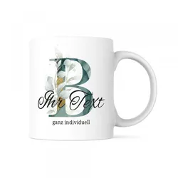 Keramiktasse "Aquarell" mit Buchstabe oder Motiv & Individualisierung