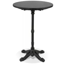 Runder Bistrotisch mit Marmoreffekt Steinplatte  Esstisch für kleine Räume  Vintage Retro Chic Stil  60x60x76,6 cm  Kadima Design