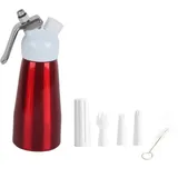 Tragbarer Roter Sahnespender Aus Aluminium, 250 Ml, Für Desserts
