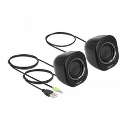 Delock Mini Stereo PC Lautsprecher mit 3,5 mm Klinkenstecker… Lautsprecher schwarz