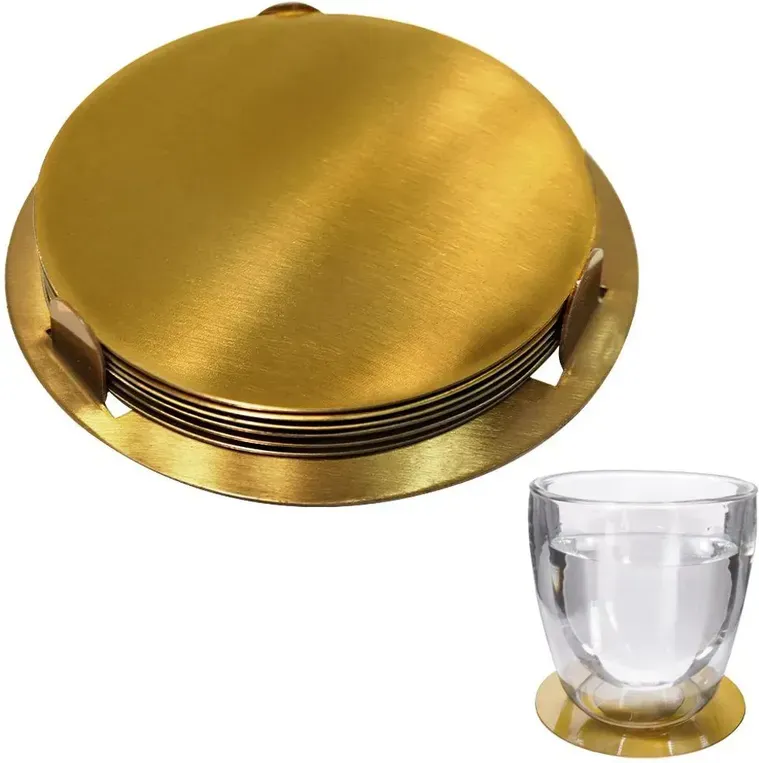 Goldene Edelstahl-Unterlegplatten, 7 Stück/Satz
