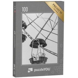 puzzleYOU Puzzle Detailansicht eines Riesenrades, schwarz-weiß, 100 Puzzleteile, puzzleYOU-Kollektionen Fotokunst