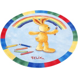 Felix der Hase Kinderteppich FE-412 Regenbogen, rund, bunt