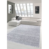 Shaggy Teppich Hochflor Langflor Teppich Wohnzimmer Teppich Gemustert in Uni Design Grau Größe 120x170 cm